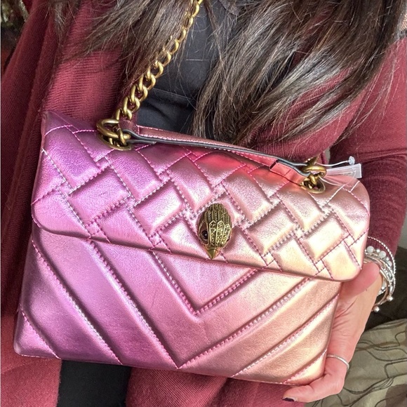 Authentic KURT GEIGER LONDON Quilted 2 tone leather convertible Crosby/shoulder - Picture 13 of 16